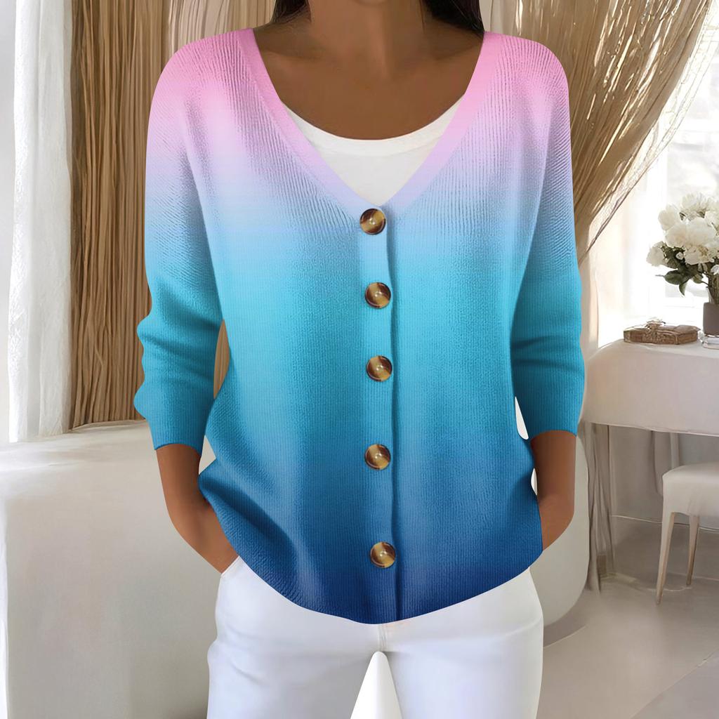 Women's Fashion Long Sleeve Christmas Snowman Snowflake Print Jacket Cardigan