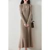 Autumn/Winter Slimming Knitted Pure Wool Fishtail Qipao Dress