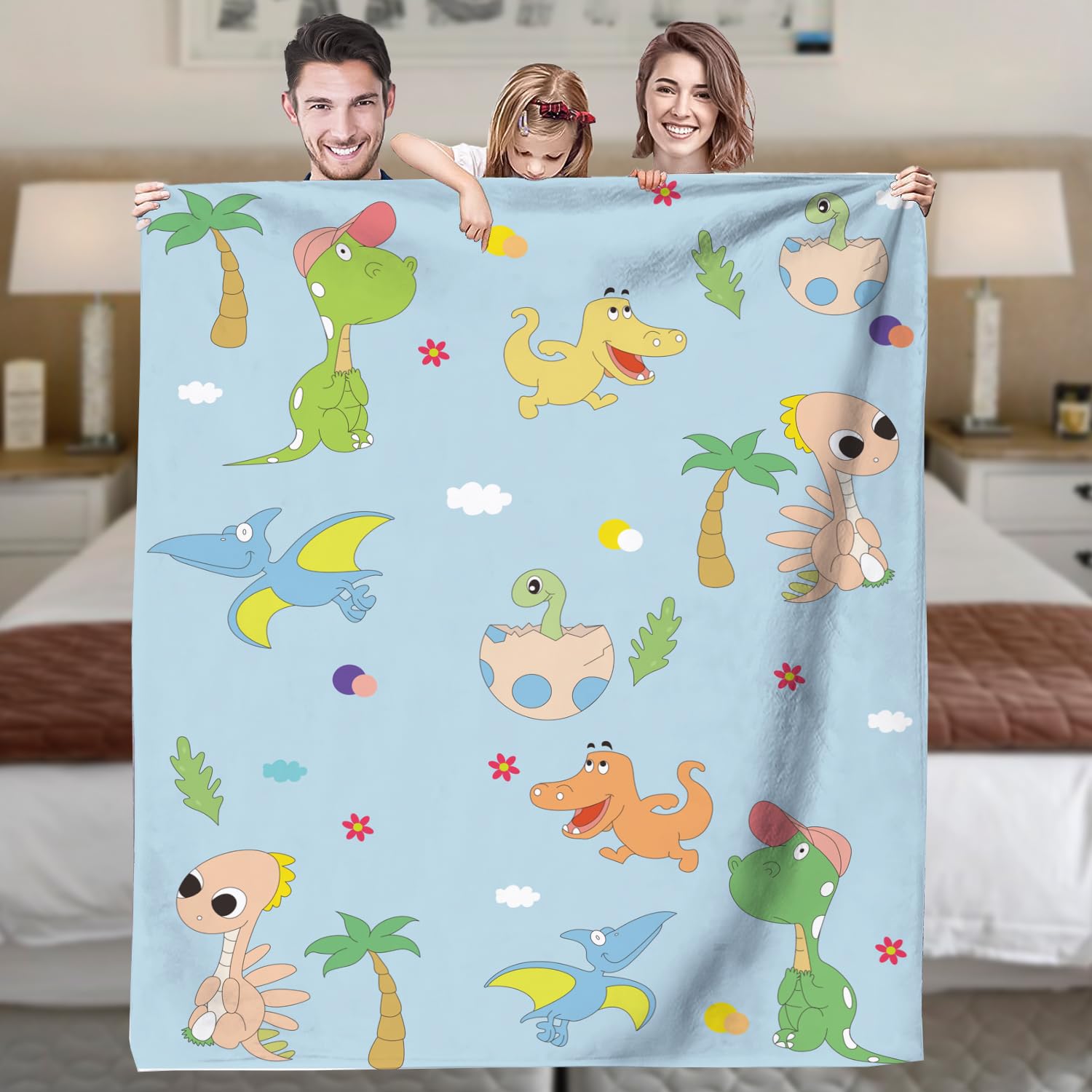 

Cute Dinosaur and Unicorn Printed Winter Microfiber Game Soft and Flannel Throw Suitable for All Seasons Blanket, Blanket, Comfortable, Blanket,
