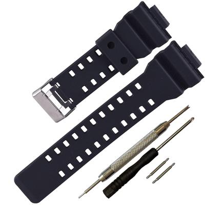 Watch Strap Installation Width 16mm Band Compatible Waterproof Strap Casio G-SHOCK G-8900A GR-8900A GW-8900A GA-110 GA-100 GD-100 GD-110 (Black)