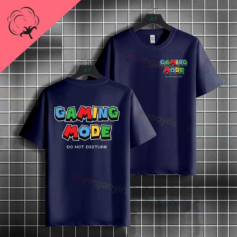Funny Do Not Disturb Gaming Mode Activated Graphic Tshirt Casual 100cotton Short Sleeve Tshirt For Gamer Boys Girls Daily Wear