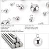 100pcs 4 Style 304 Stainless Steel Charms Ball Stainless Steel Color 7x4mm