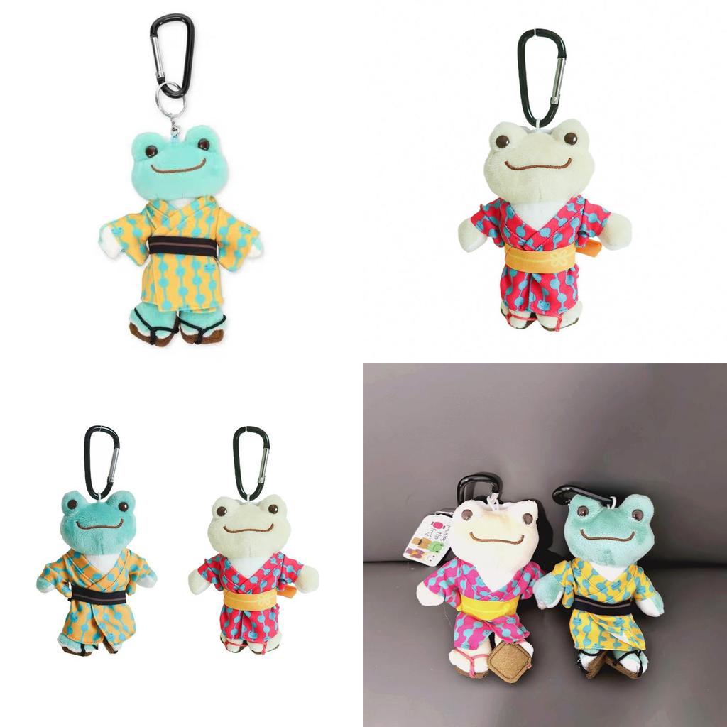 Cute Kimono Smiling Big Eyes Frog Plush Toy Keychain Pendant For Backpack And Gift