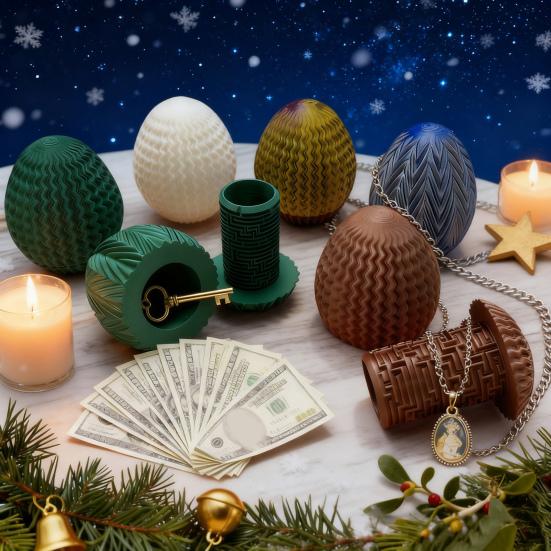 Eiförmige Labyrinth-Geschenkbox Stressabbau Pädagogisches 3D-gedrucktes Labyrinth-Ei mit Geheimfach Geld Bargeld Puzzlebox Geburtstage Ostergeschenk