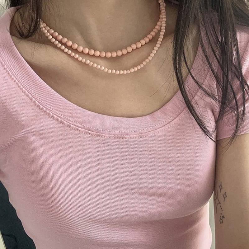 

mosxe [925silver] Peach puzz necklace (2size) 3mm