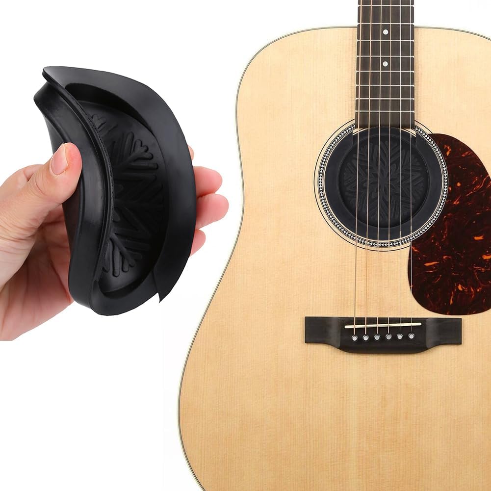 Guitar Soundhole Cover, Screeching Halt Sound Hole Rubber Feedback Eliminator Buster Classical Guitar Dust Cover Block Buffer Protector Accessories
