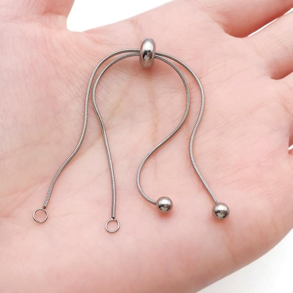 5Pcs Silver Extension Chains Stainless Steel Hand Bracelet Extensions  Jewelry Decoration