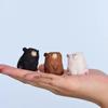 New Creative Animal Handmade Solid Wood Carving Teddy Bear Pendant Statue Cartoon Desktop Car Decoration Accessories Kawaii