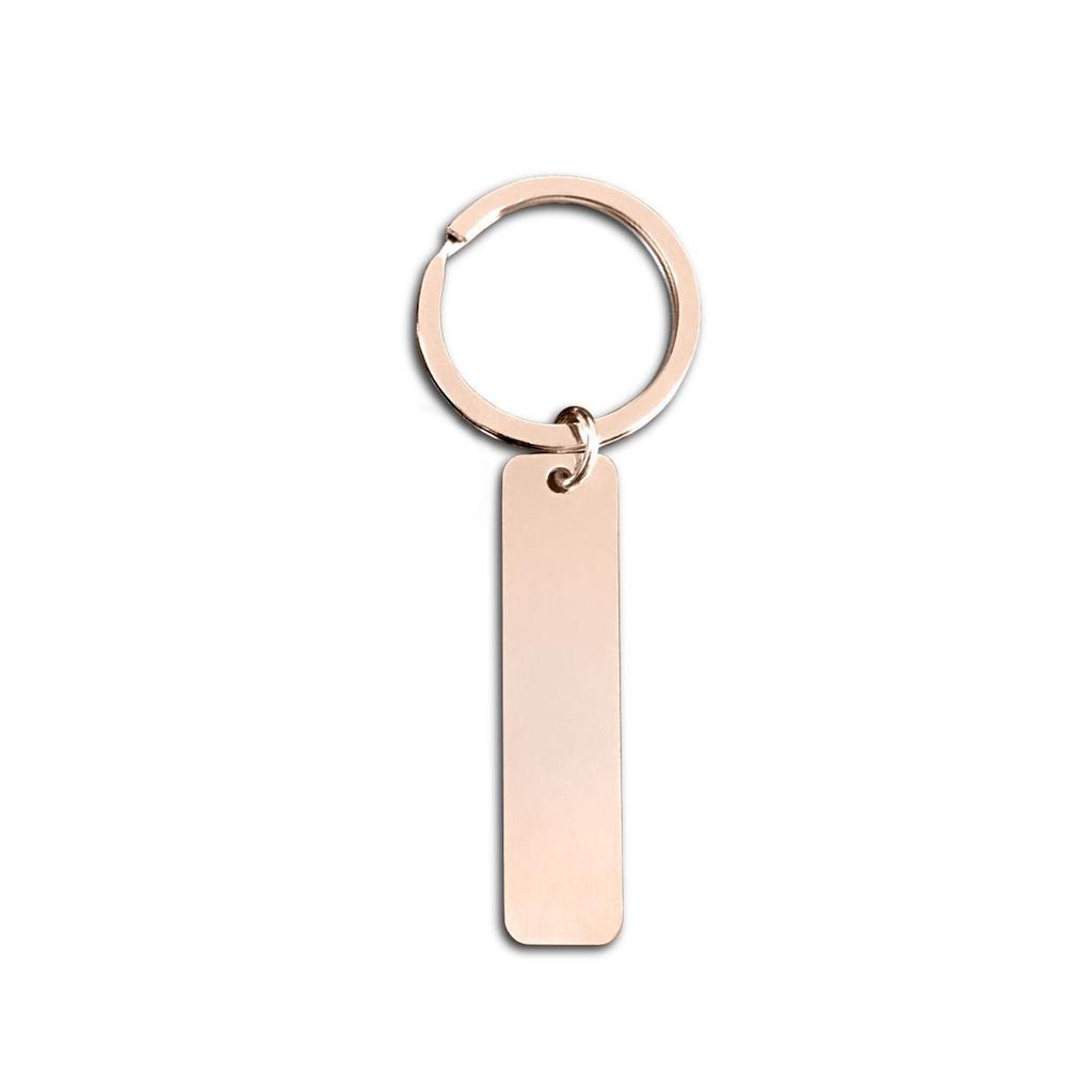 Stainless Steel Rectangular Tag Keychain - Logo Engraving, Promotional, and Holiday Gift