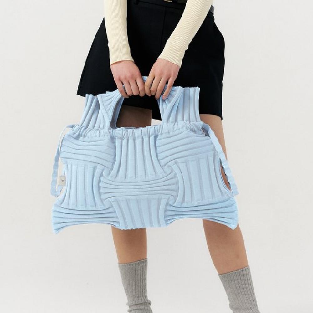 Pleatsmama Light Blue Big Bow Bag