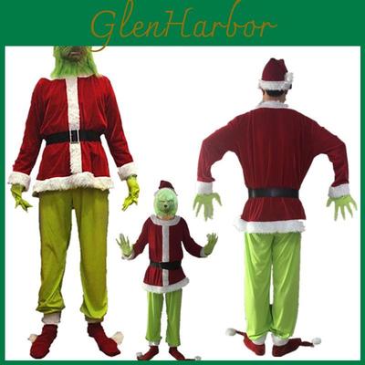 Atractivo Set de Disfraz Cosplay del Grinch Para Fiestas de Halloween y Mascaradas