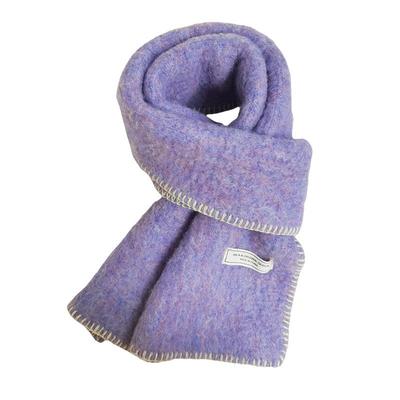 Winter 2024 Women's Wool Blend Knit Scarf - Soft, Warm, Korean Style Fashion, Solid Color, Versatile Neck Warmer.