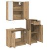 Bathroom Furniture Set 3 Pcs Artisan Oak 64.5 X 33.5 X 59 Cm