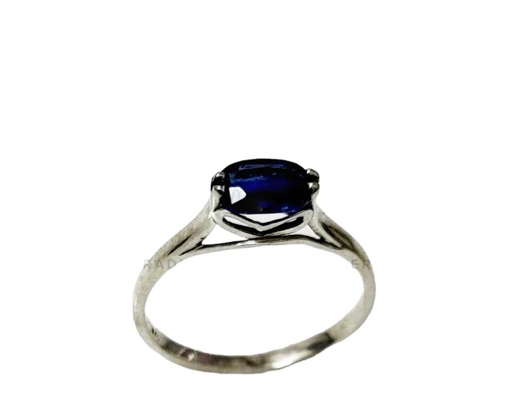 Bague en argent sterling 925 avec pierre précieuse kyanite naturelle, taille 7,5 US