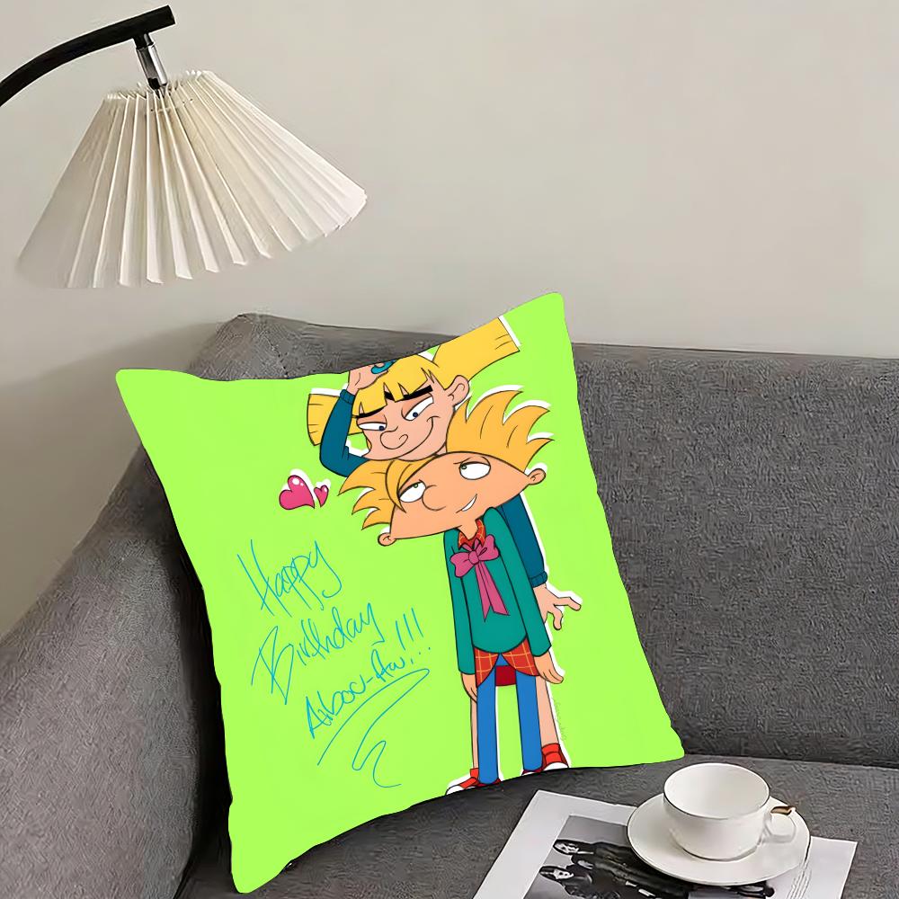 Hey Arnold Cushion Cover Reversible Plush Pillow Cover – For Car, Sofa, Bedroom, Perfect As A Gift.