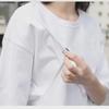 Summer Slim Fit Mid-Length Breastfeeding T-Shirt - Stylish Short Sleeve Top for Moms