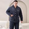 YUZHAOLIN Men's Plus Size Quilted Coral Fleece Pajama Set
