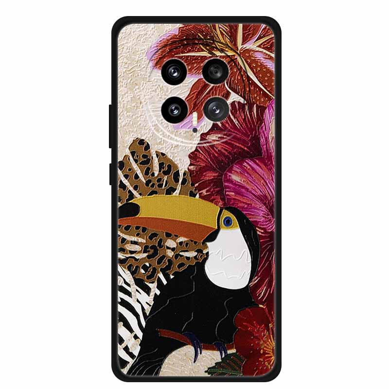 3D Emboss Case For Honor Magic 8 5G Phone Case 8 Pro Flowers Silicone Soft Coque Funda For Honor Magic8 Pro Back Cover Case Bag