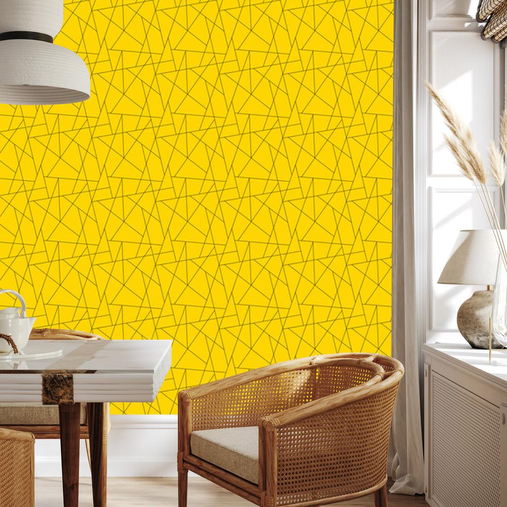 Wallpaper Geometric pattern yellow, subtle detail 50x1000