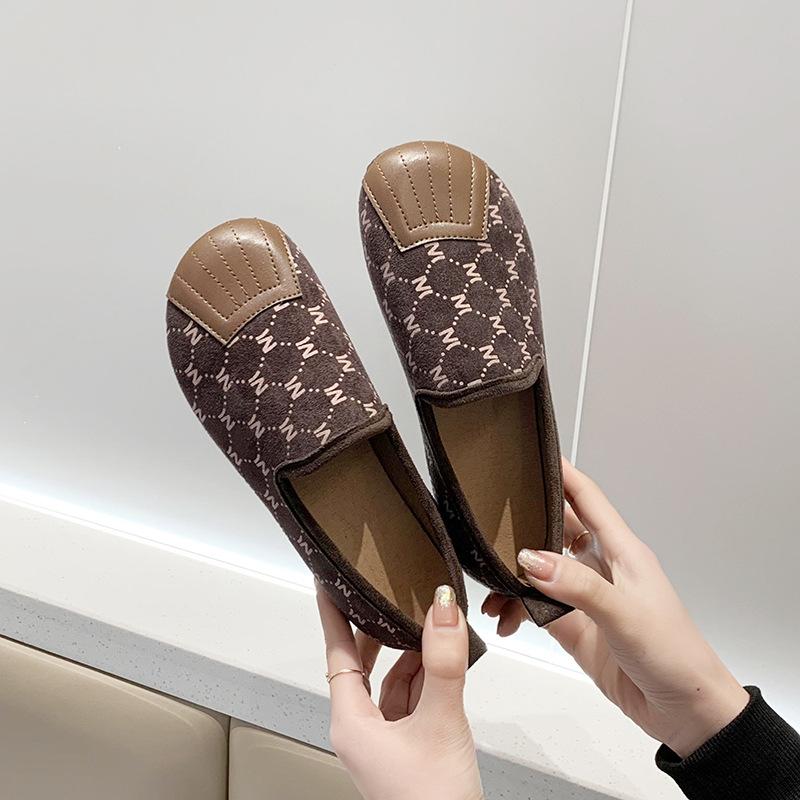 

Весенние этнические туфли с ветряной фасолью, женские модные однотонные туфли с круглым носком и стременами для ног, женские туфли