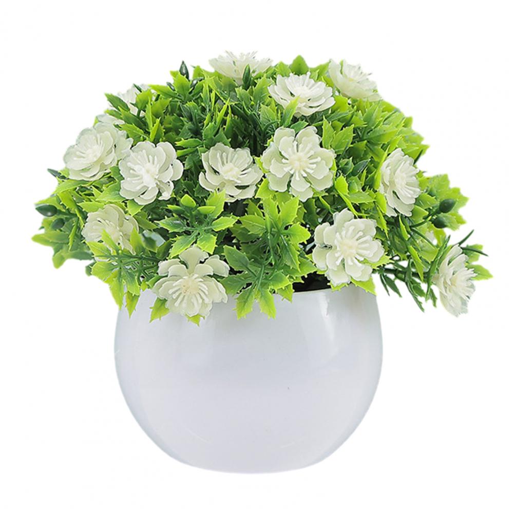 14 x 13 cm große künstliche Topfpflanze, realistische Bonsai-Figur, grüner Eukalyptus, für Zuhause, Büro, Terrasse, Schreibtisch, Garten.