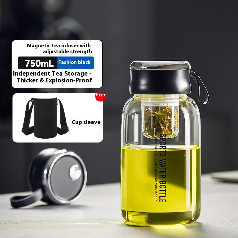 

Gianxi Magnetic Suction Glass Cup 2025 New Water Cup Magnetic Elastic Tea Cup Large Capacity Tea Separation Cup Glass Cup 750-1000ml