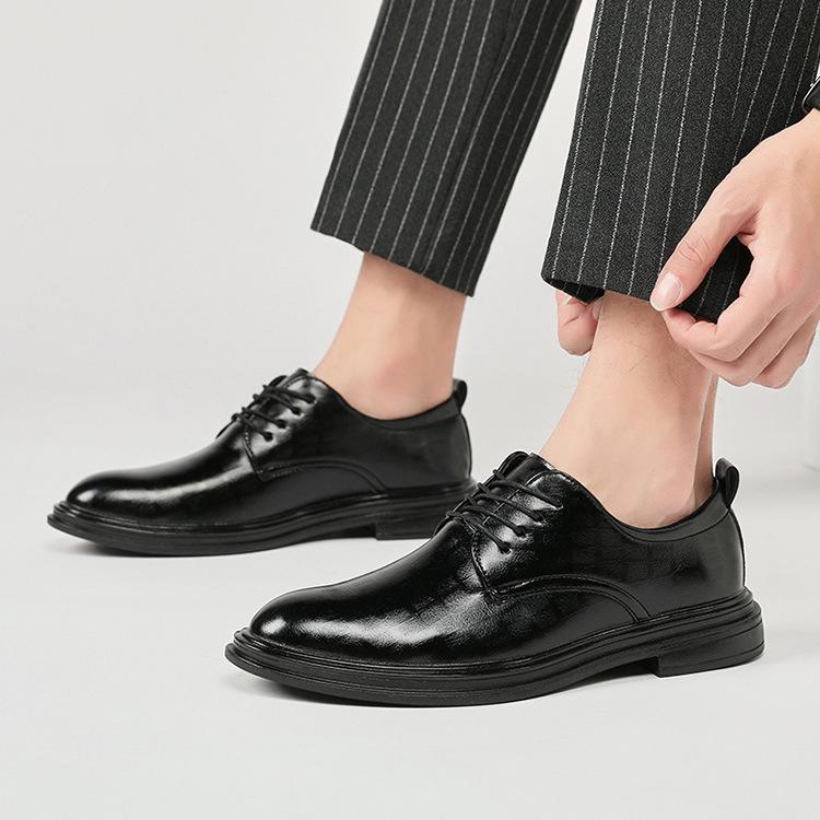 New men's casual thick-soled soft-soled soft-faced leather shoes, formal wear, business work performance, wedding fashion versatile men's shoes