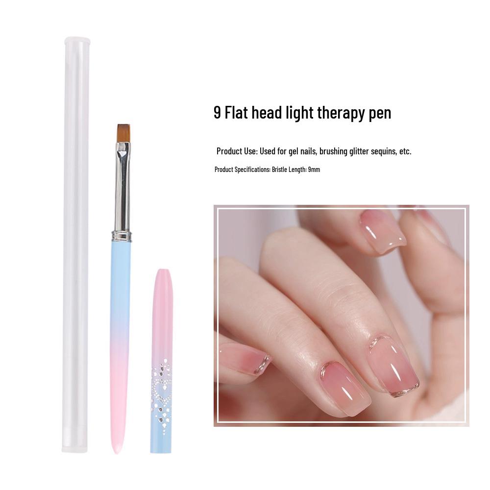 

Набор кистей для нейл-арта с сине-розовым градиентом - 15 штук для рисования и гелевой росписи