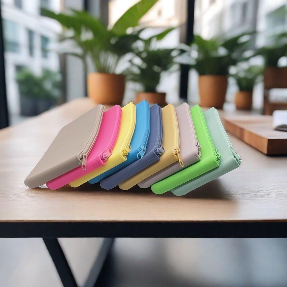 Silicone Organizer Cosmetic Bag Smooth Zipper Travel Pouch INS Style Lipstick Storage Bag  Students
