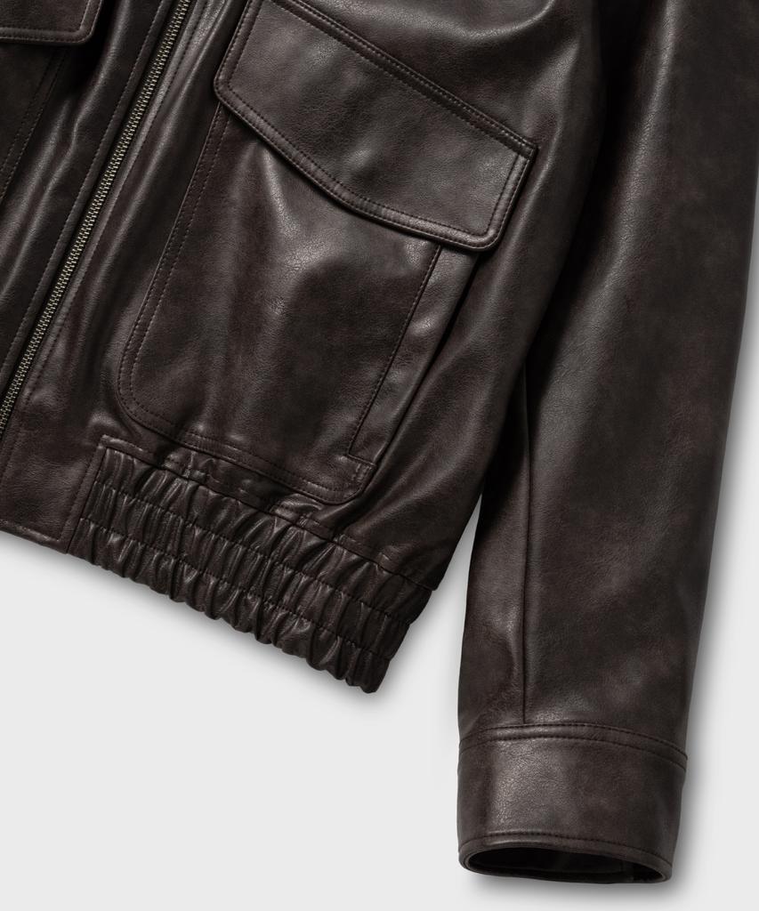 Nonblank Vegan Leather Blouson_Dark Brown