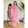 Women's Pink Rayon Slub Embroidered Straight Kurta with Rayon Slub Pant And Silk Printed Dupatta Sets