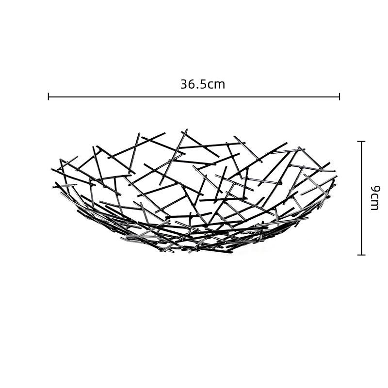 Abstract Geometric Line Metal Fruit Basin Tray Hollowed-out Desktop Storage Container High-legged Fruit Platter Trays Decorative