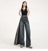 Women's Retro Wide-Leg High-Waisted Jeans - Slimming Loose Fit, Floor-Length, Spring/Autumn 2024