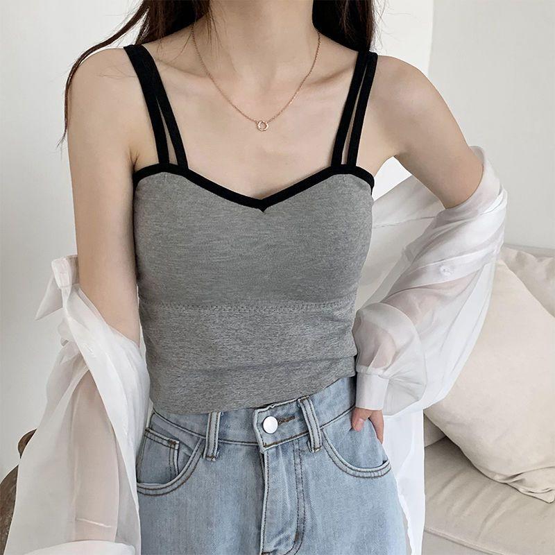 WTEMPO Short Suspender Underwear for Women In Summer Wear A Bra Vest with Bottom Pad for Women In Summer