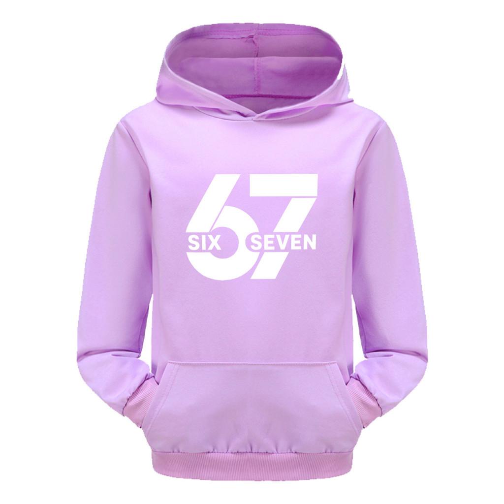 5398 Boys Girls Steal a Brainrot 67 Printed Casual Long Sleeves Hoodies