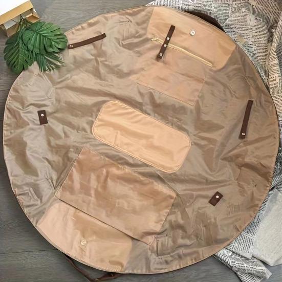 Picnic Blanket Tote Bag Waterproof Mat Multi-Pocket Foldable Picnic Shoulder Bag That Unfolds Into Picnic nero
