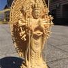 High Quality Large Solid Wood Guanyin Buddha Statue ,Thousand-Hand Home Decor Sculpture