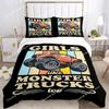 Monster Truck Duvet Cover Catroon Monster Jam Bedding sets Soft Quilt Cover and Pillowcases for Teens SingleDoubleQueenKing