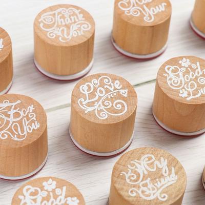6 Types Blessing Greeting Words Wood Rubber Stamp DIY Art Craft Scrapbook Cards Decor Handmade Thank You/For You Letter Stamp