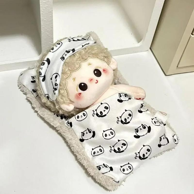 Doll Clothes for 17-20cm Handcrafted Panda Sleepwear Outfit Compatible with Labubu Cotton Dolls
