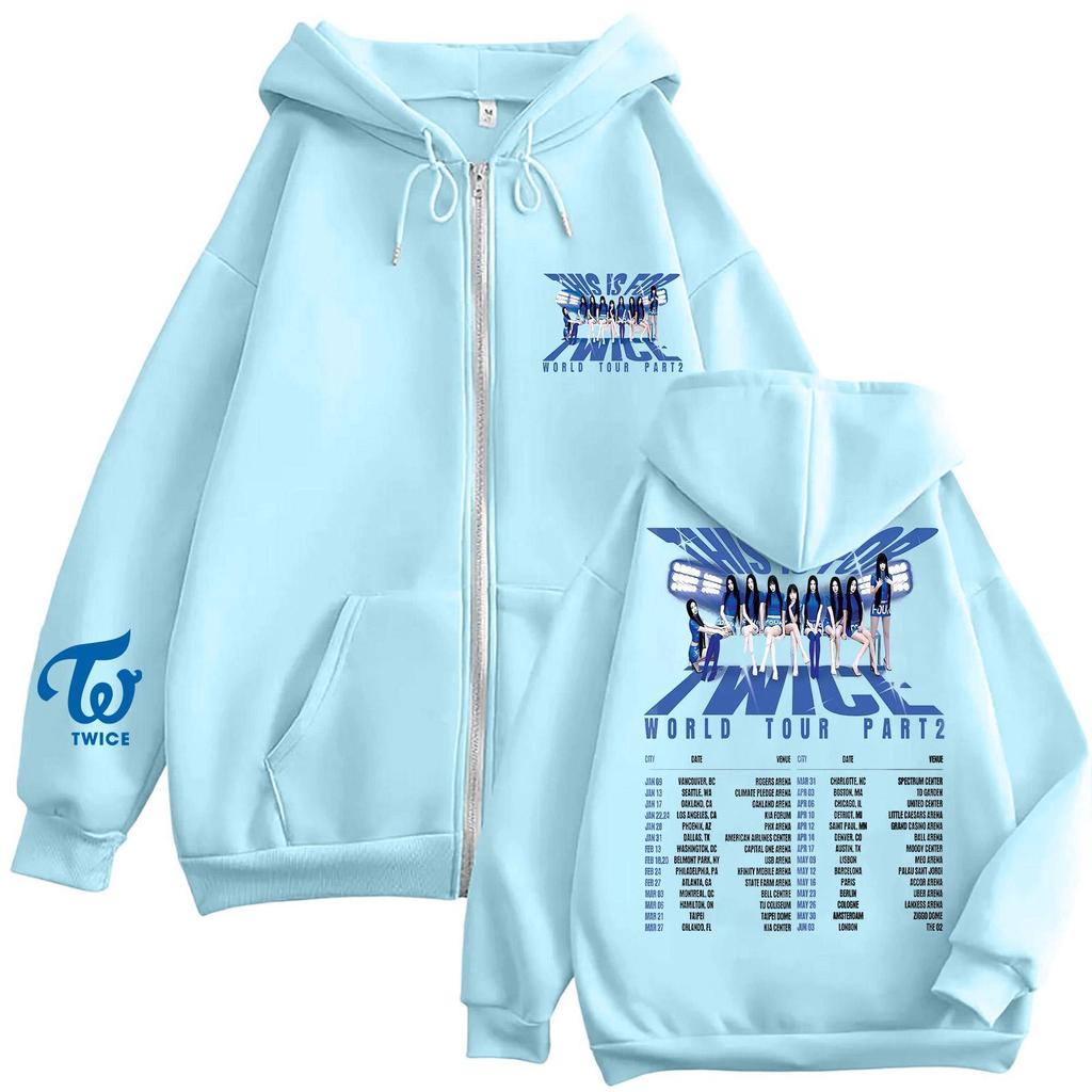 Damska codzienna modna bluza z kapturem zapinana na zamek, z nadrukiem i długim rękawem