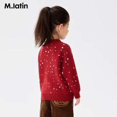M.Latin Kids' Christmas Jacquard Half-High Collar Sweater