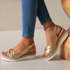 New Wedge Heel Sandals Large Size Wedge Heel Platform Casual Fish Mouth Sandals