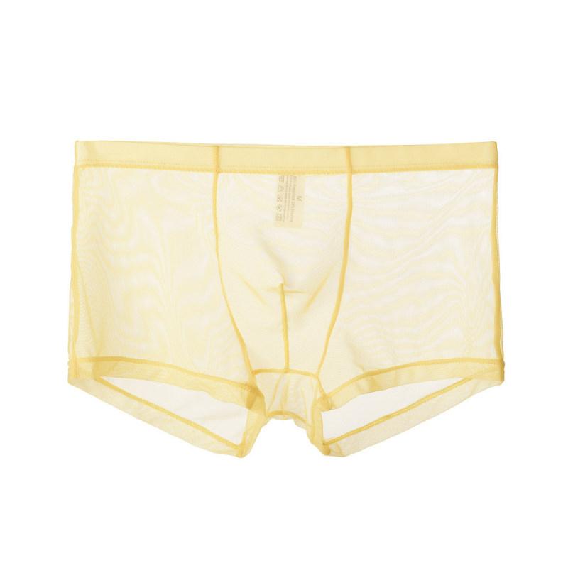 Men Sexy Seamless Underwear Pants Men'S Ultrathin Transparent Boxershorts Male Mid-Rise Mesh Slips Homme Panties Boxer Shorts