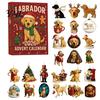 Labrador Retriever Themen-Geschenke 2026 Adventskalender, 24 Tage 2D Flache Acryl-Hunde-Ornamente Weihnachten Winter-Feiertags-Ornament-Sammlung Countdown