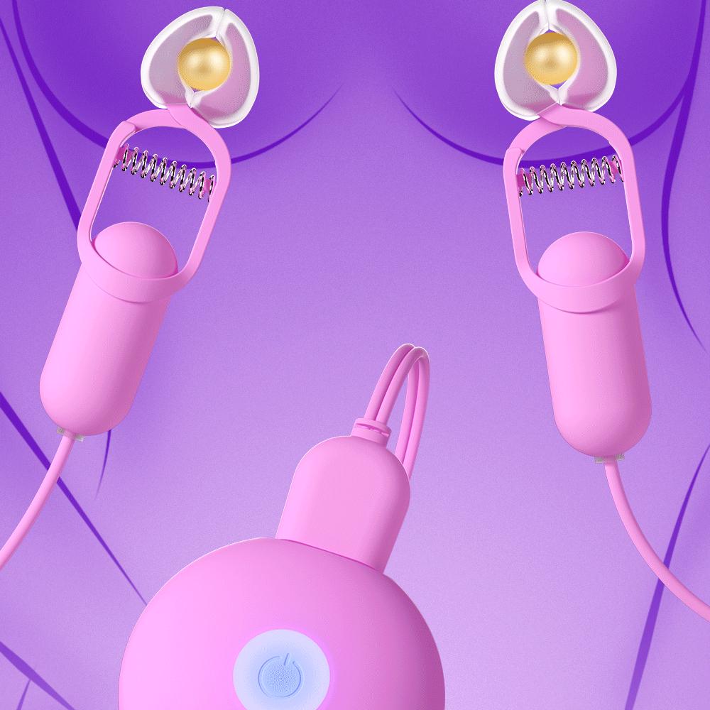 10 Speed Vibrating Nipple Clamp Vibrator for Women Breast Massage Fetish To Breast Labia Clip Stimulation Massager Bdsm Bondage