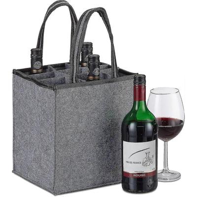 Bottle Bag 9 Bottles Carrier For Wine, Beer, (45x24x24 Cm, Grey)