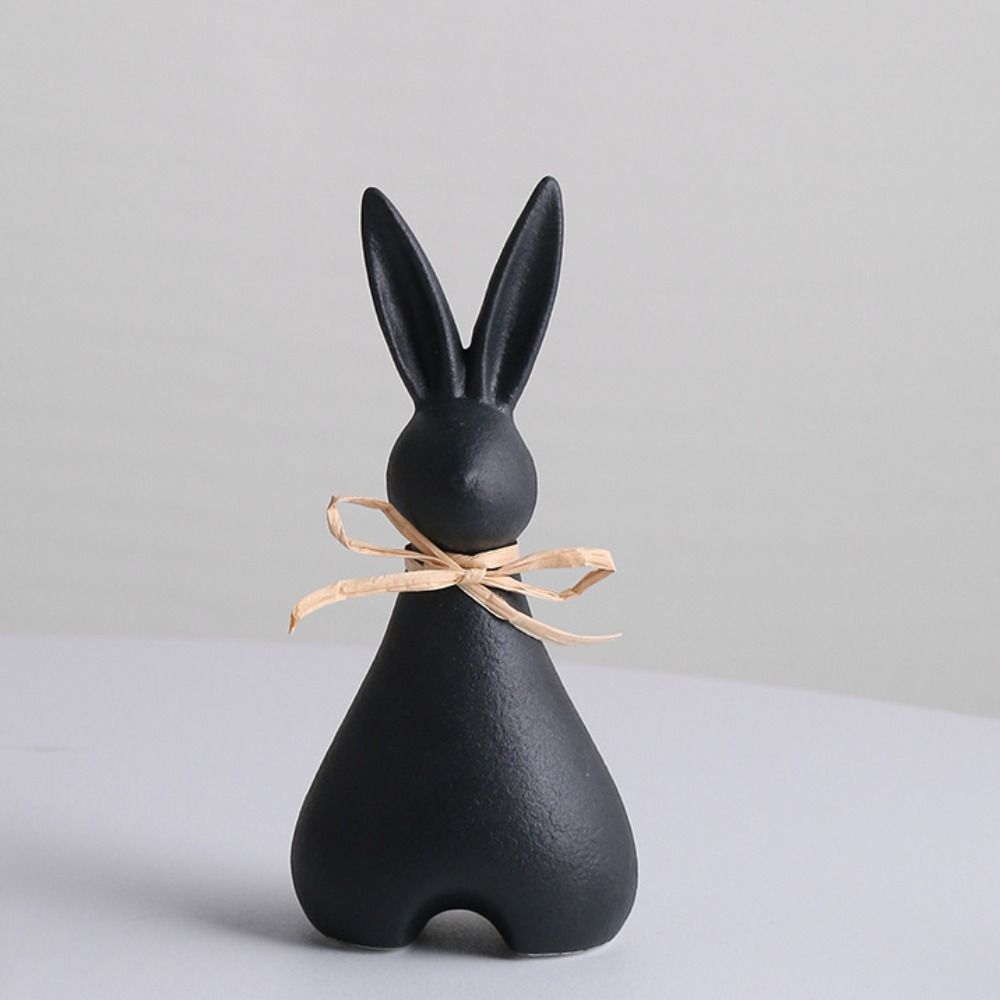Ceramic Rabbit Book Stand Display Handicraft Bunny Statue Rabbit Figurine  Living Room