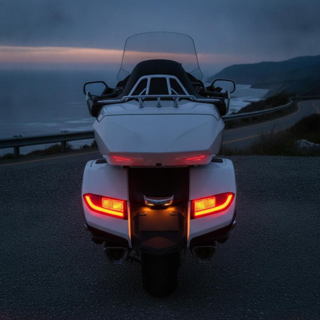 Sleek-Profile Motorcycle Tail Lights Slim Brake Light Strip Bright