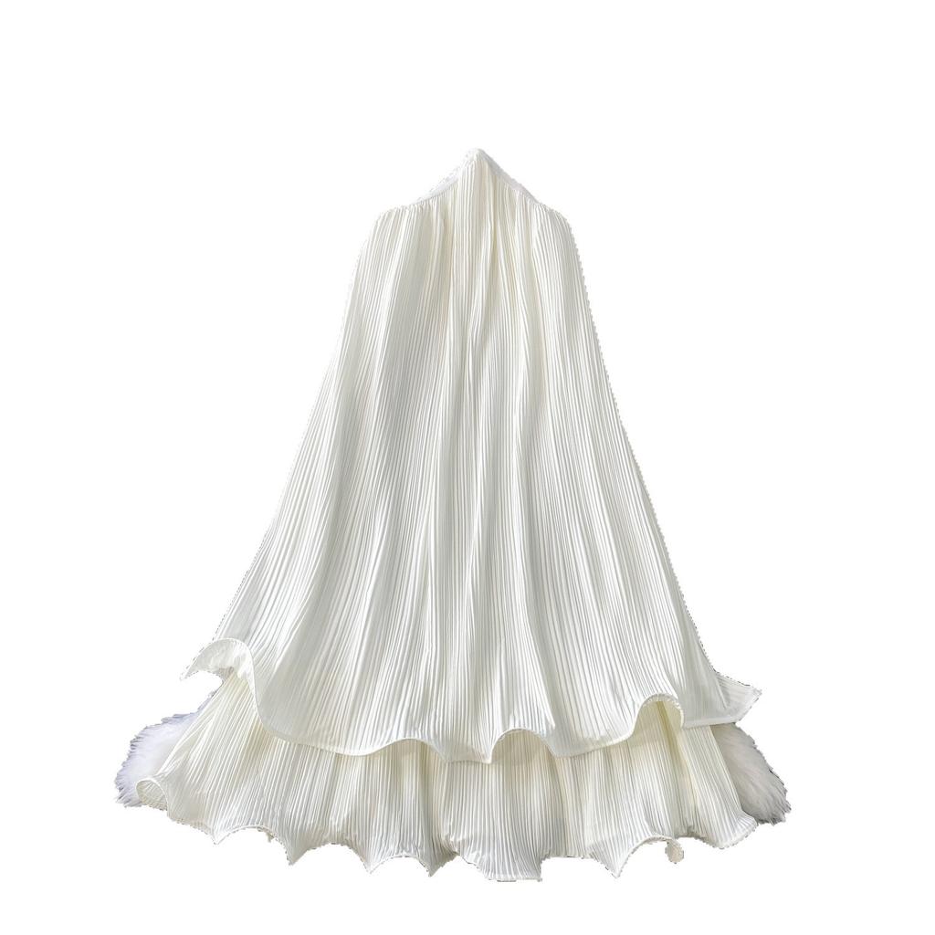 Seaside Vacation Style Sexy Backless Neck Sling Dress Women's Clothing Summer Loose and Thin Fluffy Cake Skirt